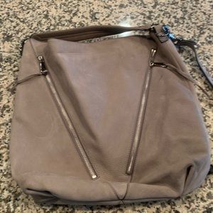 Rebecca Minkoff Suede Shoulder Bag Grey w/Zip